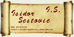 Isidor Šestović vizit kartica